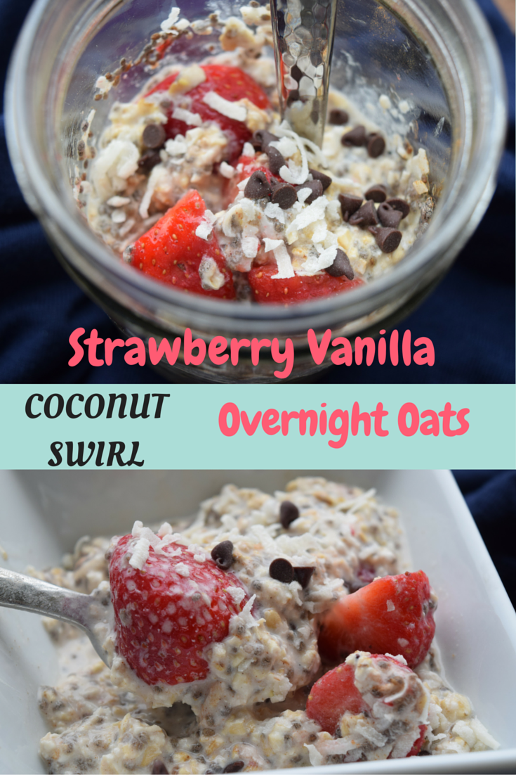 Strawberry Coconut Oats, overnight oats