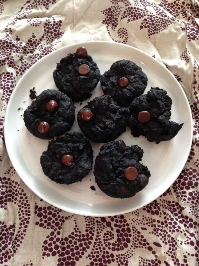 black bean brownies on white plate