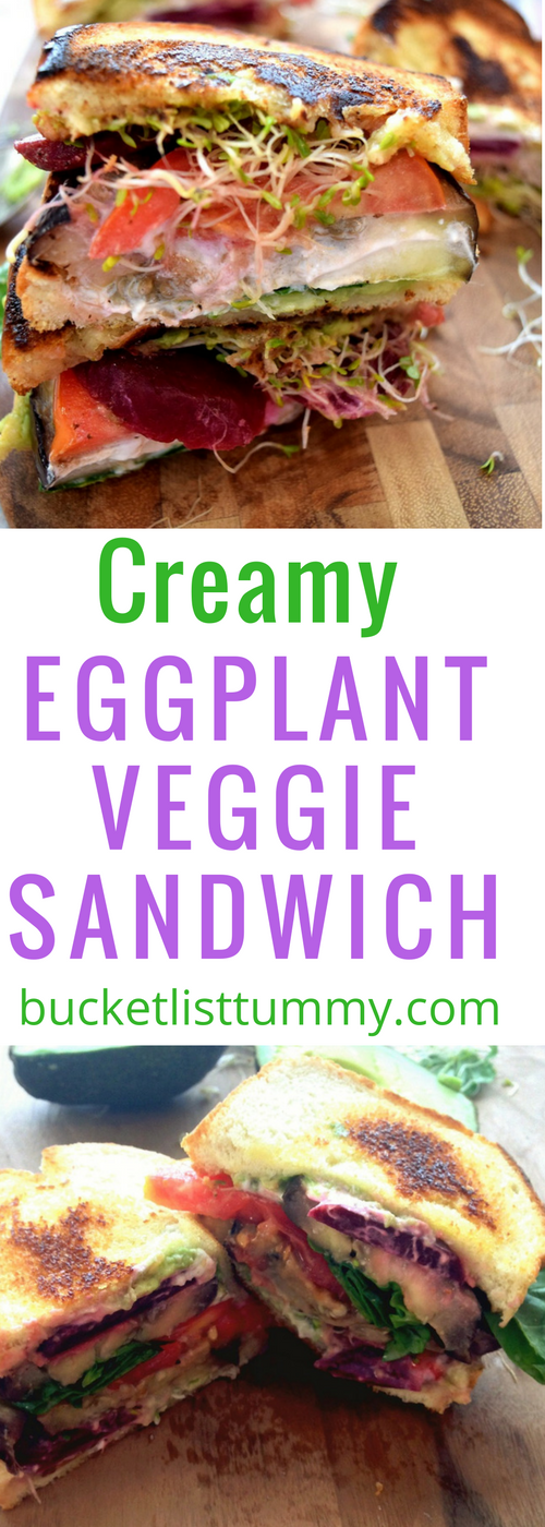 Creamy Eggplant Veggie Sandwich