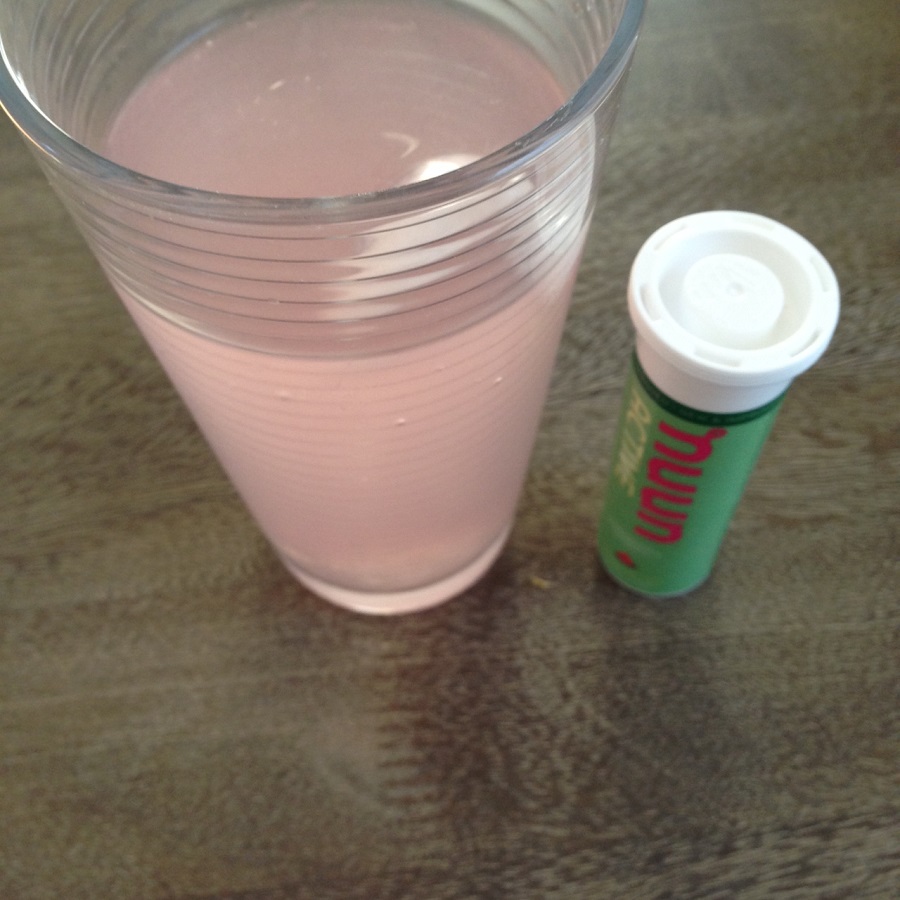 water with nuun electrolyte table