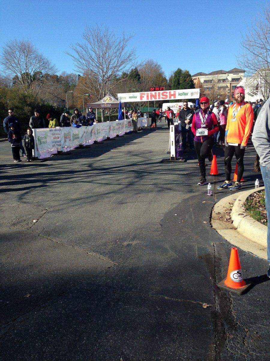 Finish line at Huntersville Half Marathon