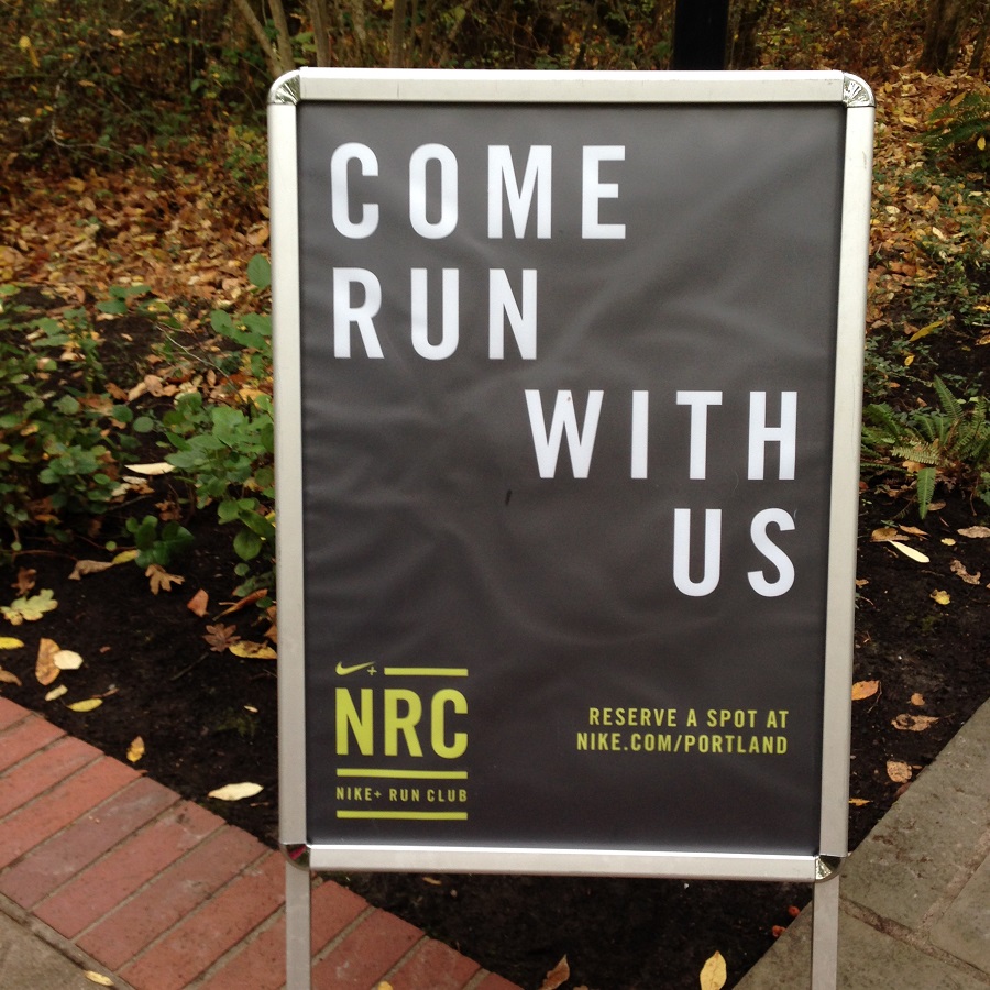 Nike Run Club Sign, "Come Run With Us"