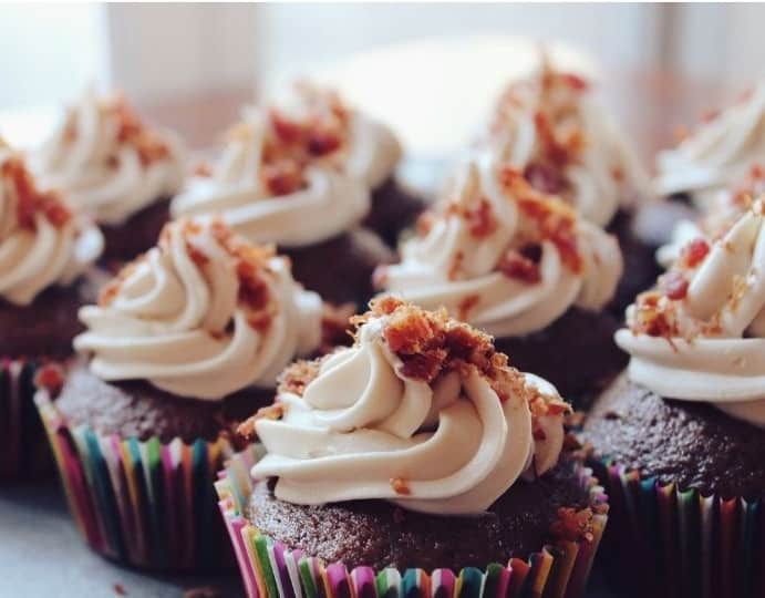chocolate cupcakes with vanilla icing