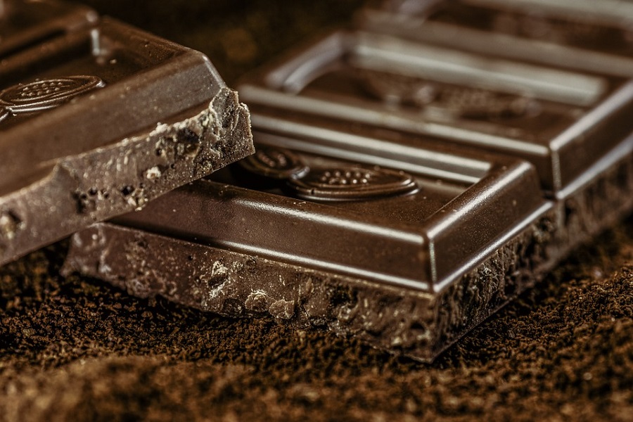 square of dark chocolate