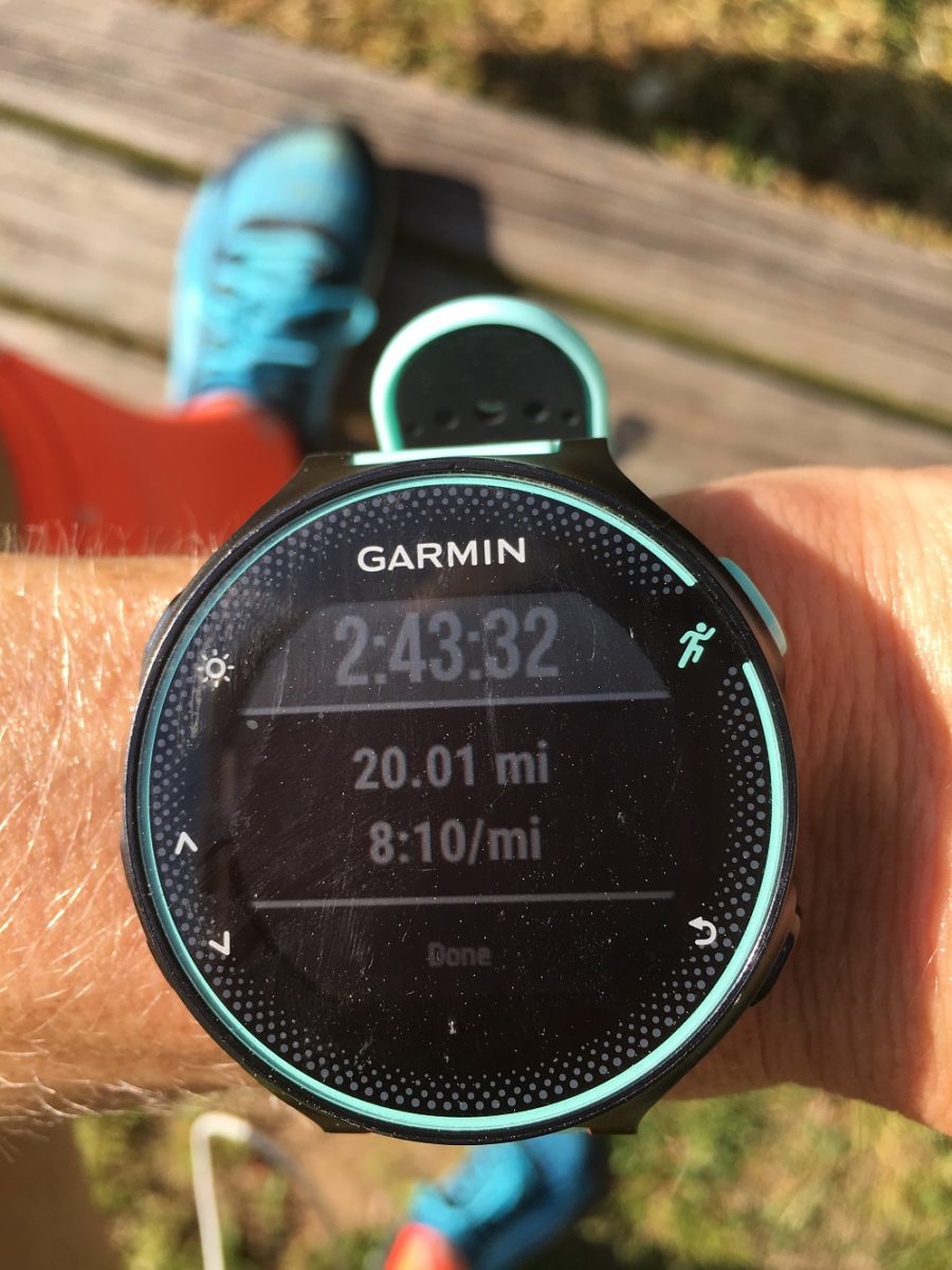 Garmin forerunner watch after running 20 miles
