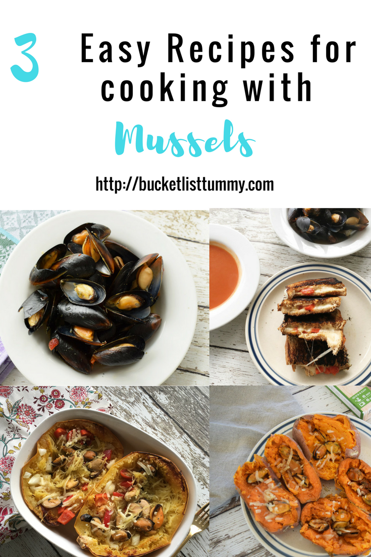 3 easy meal ideas to cook with mussels graphic