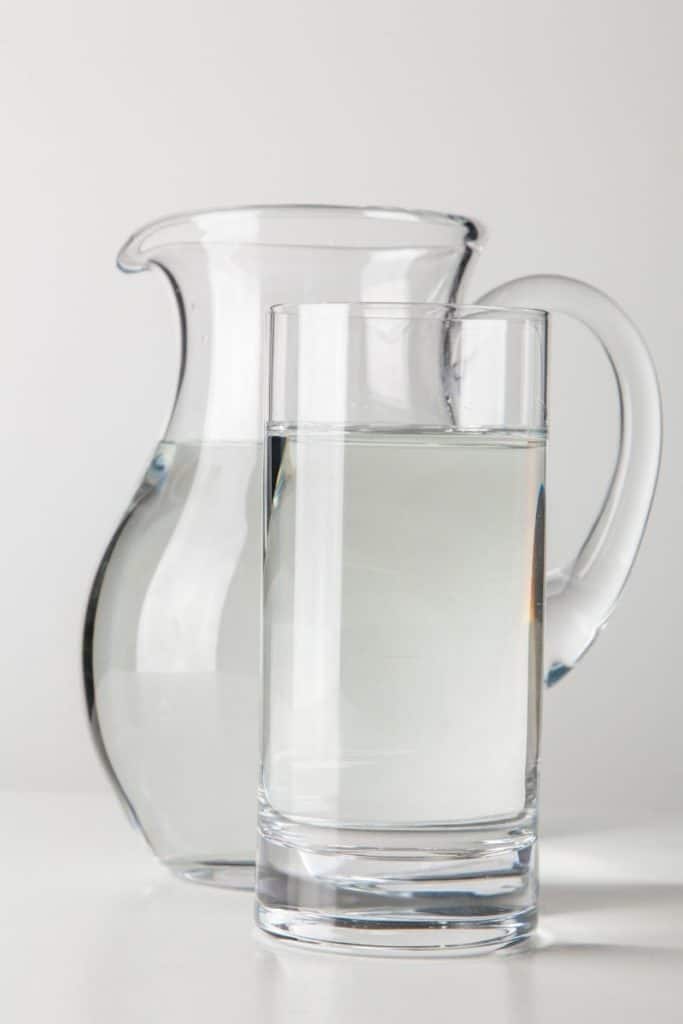 pitcher and glass of water