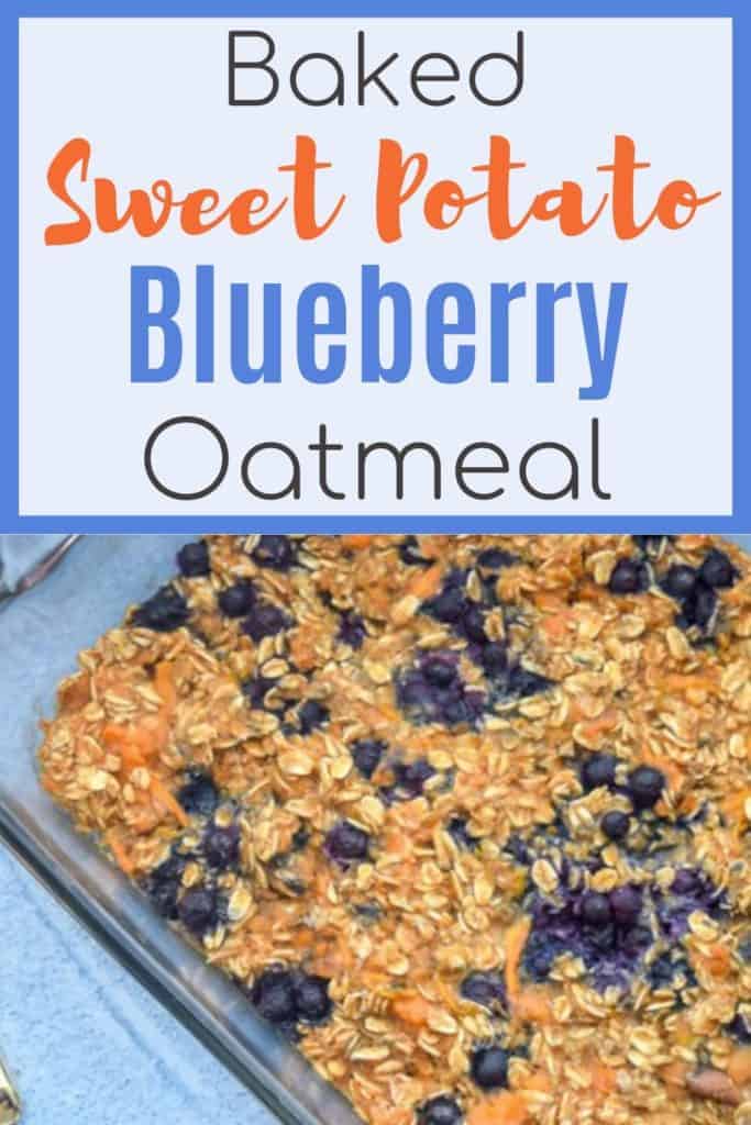 Closeup of blueberry baked oatmeal