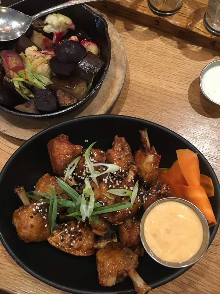 chicken wings at a brewery