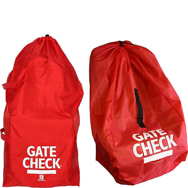 Red Gate Check bags used for traveling 