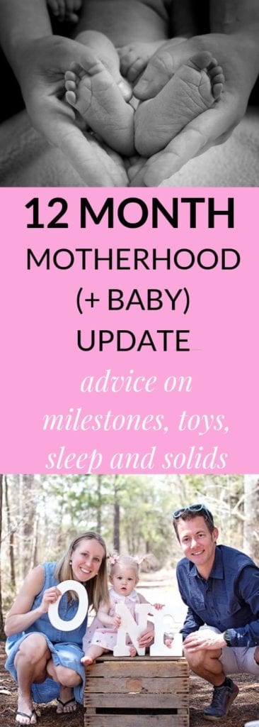 12 months baby advice text overlay