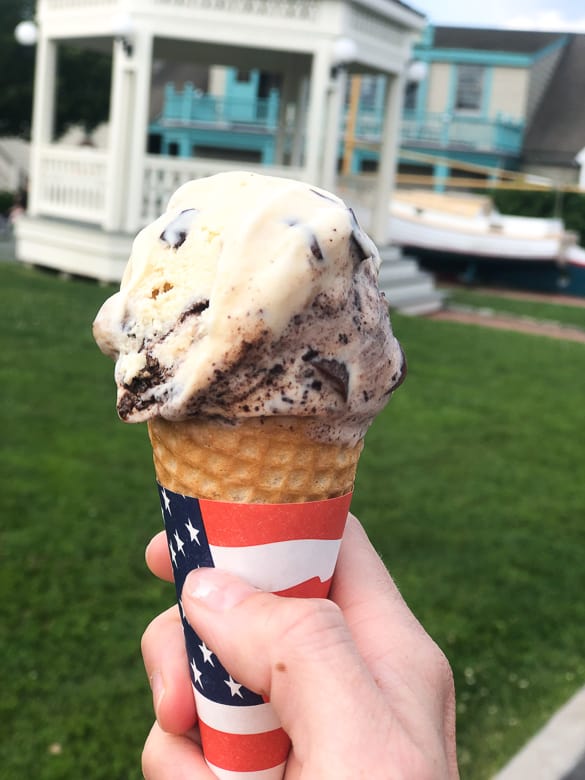 ice cream cone in Montauk Harbor