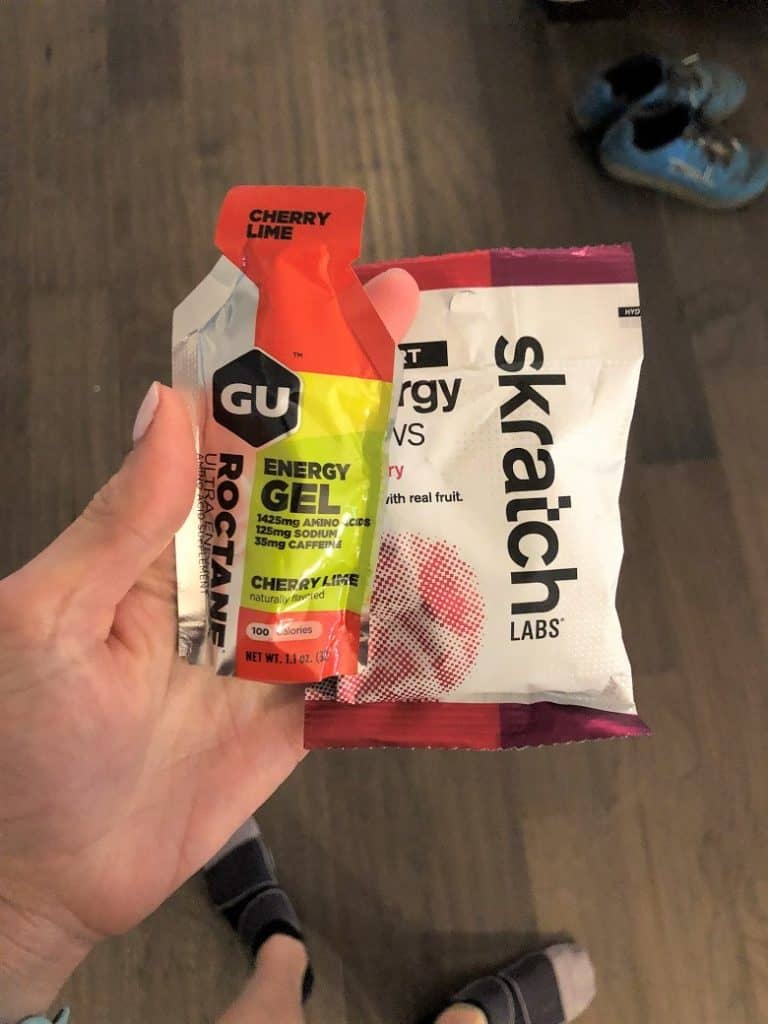 Skratch energy chews and GU Energy gel