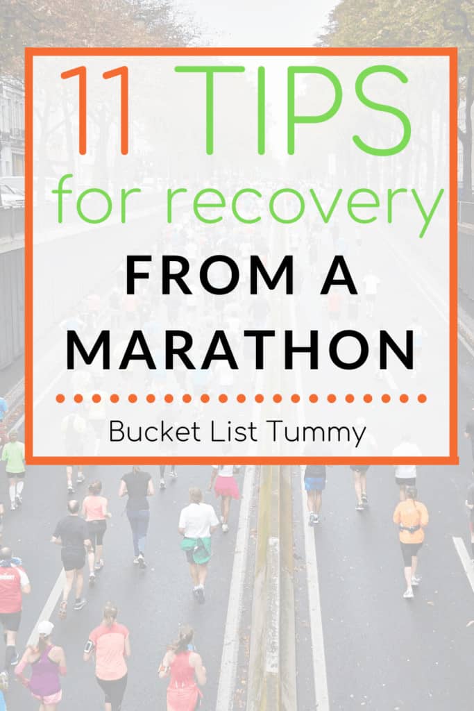 Best Tips for recovery from a marathon with text overlay