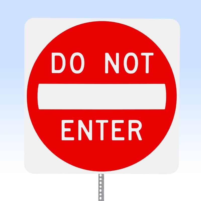 Do not enter sign