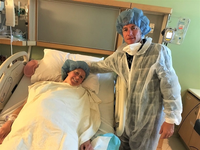 wife and husband in hospital before heading to OR
