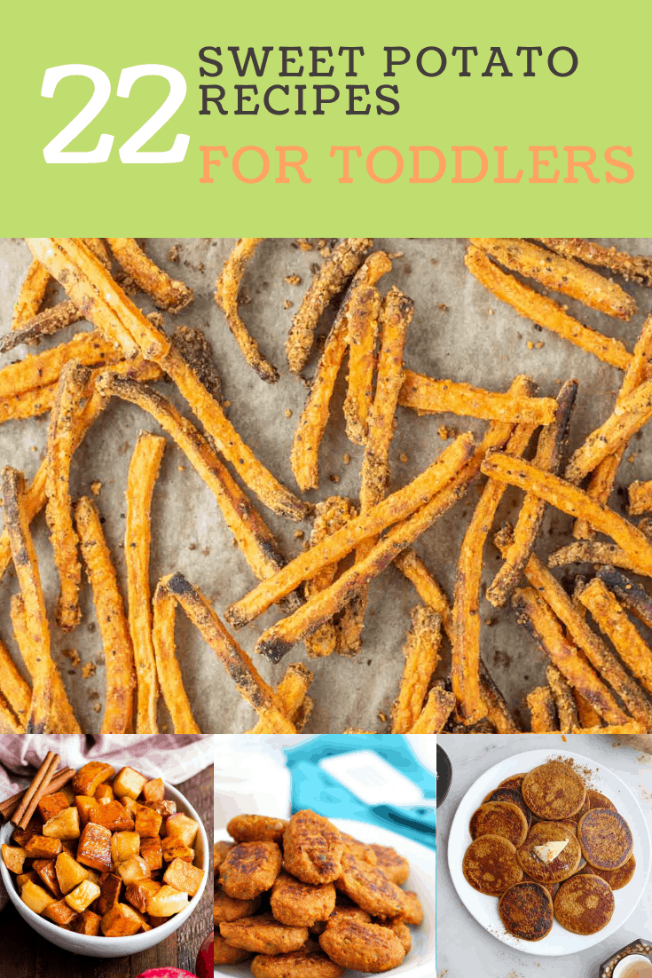 graphic of sweet potato recipes for toddlers