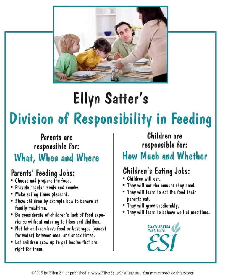 graphic of ellyn satter division of responsibility